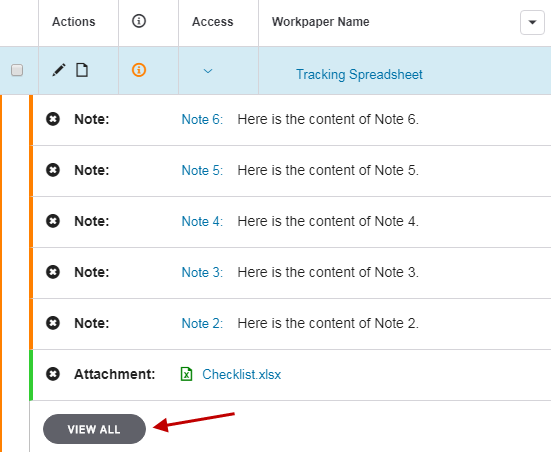 Manage Workpaper Notes